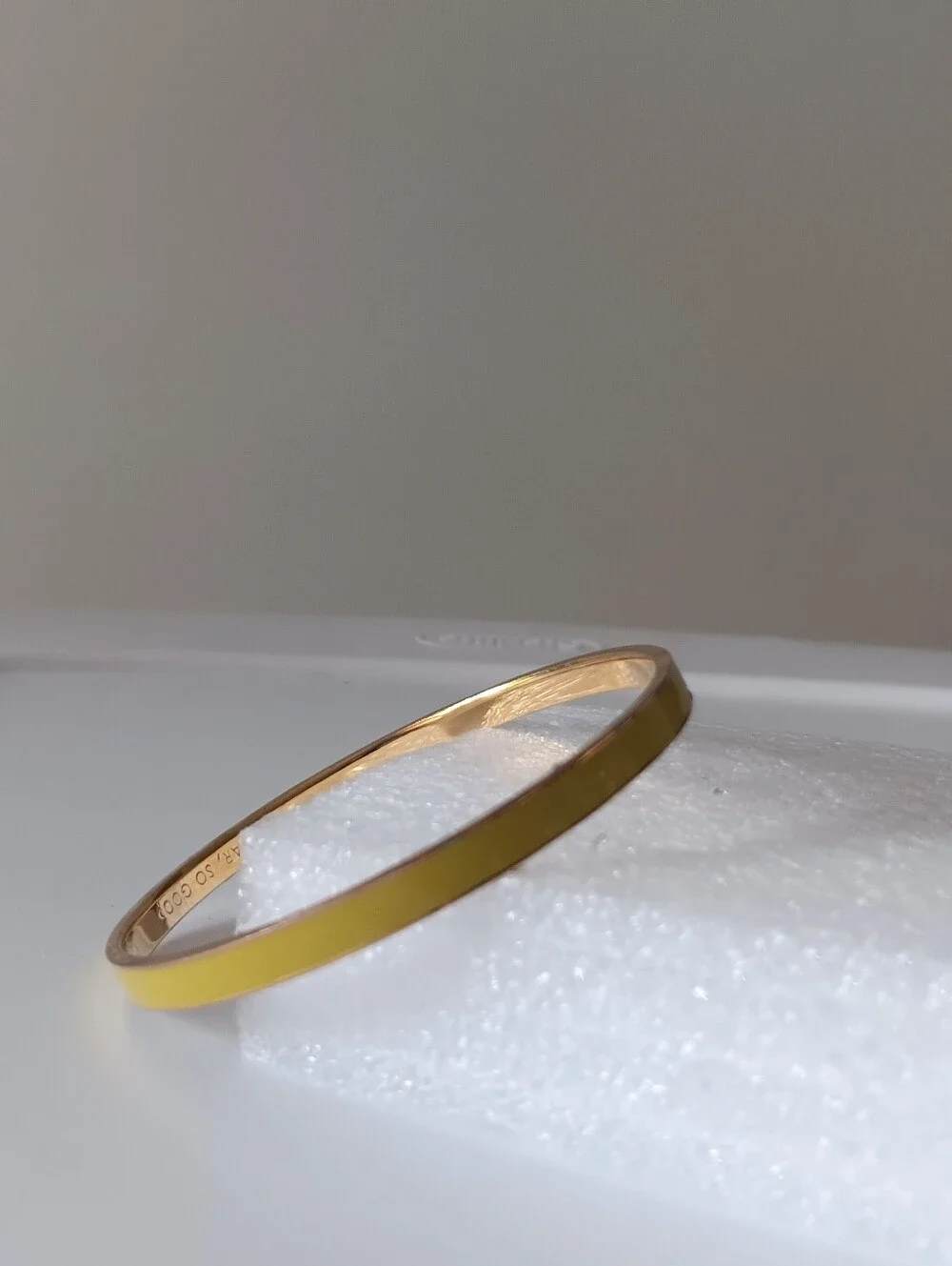 Kate Spade So Far So Good Enamel Bangle Bracelet Yellow Gold 2.5